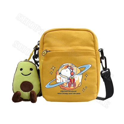 Snoopy Shoulder Bag Cute Snoopy Crossbody Avocado Schoolbag Girl Boy Cartoon Printed Satchel Messager Bag Kids Birthday Gift