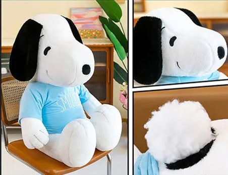 35-65cm Cute Snoopy Doll Big Ears Blue Sweater Dog Plush Toy Children's Doll Birthday Gift