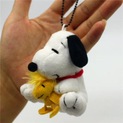 1piece high quality Snoopy and Charlie Brown Plush pendant toys Snoopy dog  KEY CHAIN animal dolls