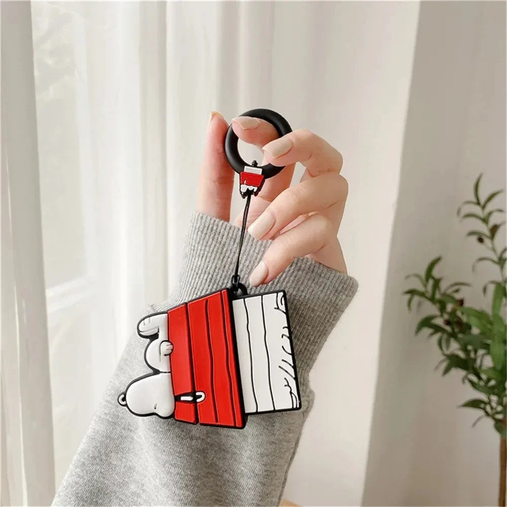 NEW MINISO Snoopy Earphone Case for Airpods Pro 1 2 3 Cartoon Silicone Wireless Bluetooth Earbuds Protective Cover With Lanyard