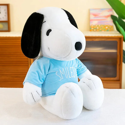 35-65cm Cute Snoopy Doll Big Ears Blue Sweater Dog Plush Toy Children's Doll Birthday Gift