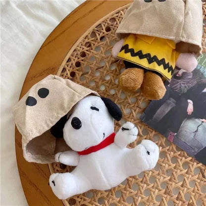 Kawaii Snoopy Keychain Pendant Cartoon Charlie Paper Bag Head Cover Doll Bag Pendant Toy Gift