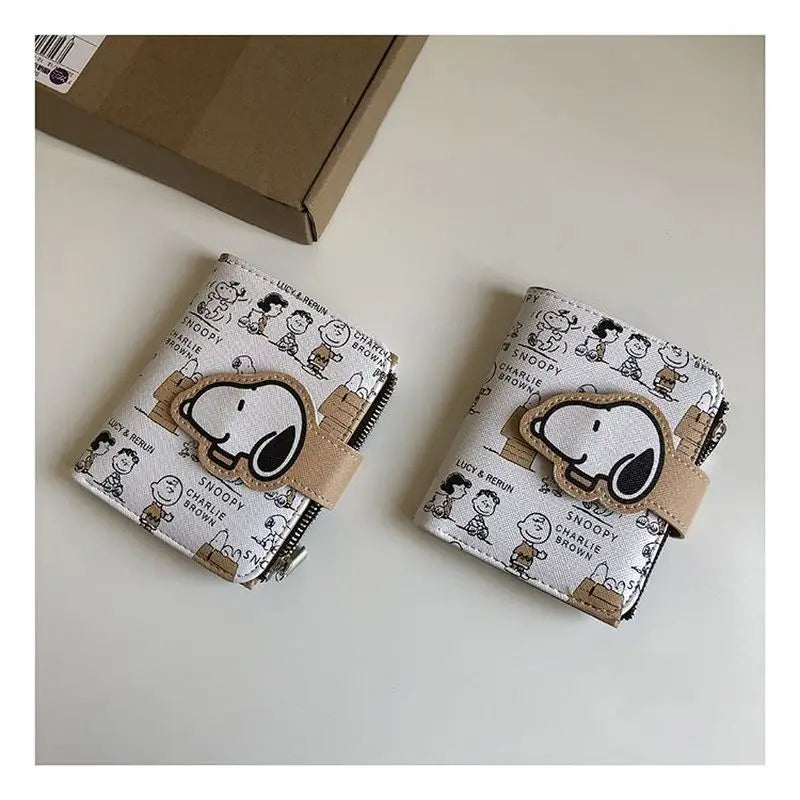 Snoopy Purse Anime Cartoon Short Coin Wallet High Value Cute Zipper Student  ID Holders Multi Slot Bag Women Men Birthday Gifts