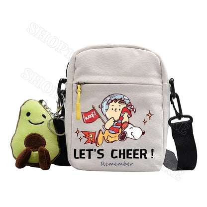 Snoopy Shoulder Bag Cute Snoopy Crossbody Avocado Schoolbag Girl Boy Cartoon Printed Satchel Messager Bag Kids Birthday Gift