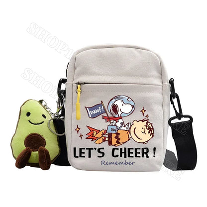 Snoopy Shoulder Bag Cute Snoopy Crossbody Avocado Schoolbag Girl Boy Cartoon Printed Satchel Messager Bag Kids Birthday Gift