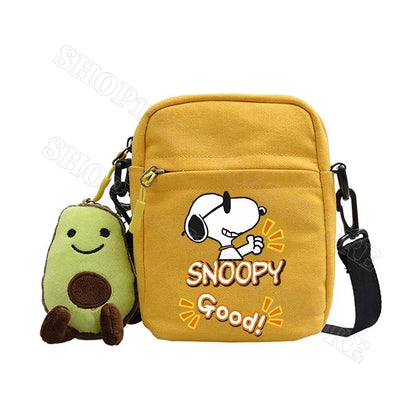 Snoopy Shoulder Bag Cute Snoopy Crossbody Avocado Schoolbag Girl Boy Cartoon Printed Satchel Messager Bag Kids Birthday Gift