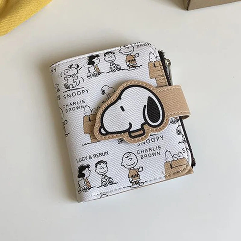 Snoopy Purse Anime Cartoon Short Coin Wallet High Value Cute Zipper Student  ID Holders Multi Slot Bag Women Men Birthday Gifts