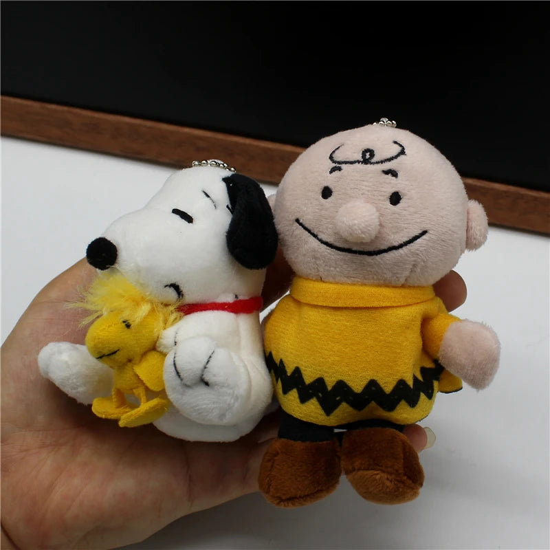 1piece high quality Snoopy and Charlie Brown Plush pendant toys Snoopy dog  KEY CHAIN animal dolls