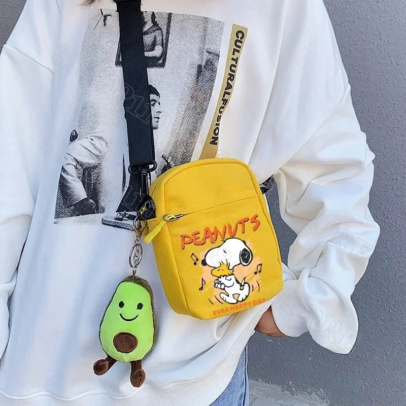 Snoopy Shoulder Bag Cute Snoopy Crossbody Avocado Schoolbag Girl Boy Cartoon Printed Satchel Messager Bag Kids Birthday Gift