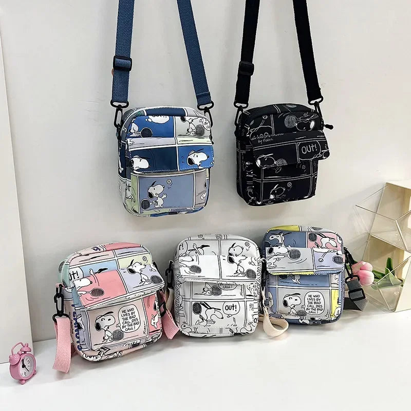 Snoopy Crossbody Bags for Ladies Kawaii Purses Phone Case Peanuts Kawaii Shoulder Bags for Women Coin Pouch Cartoon Cute Wallet