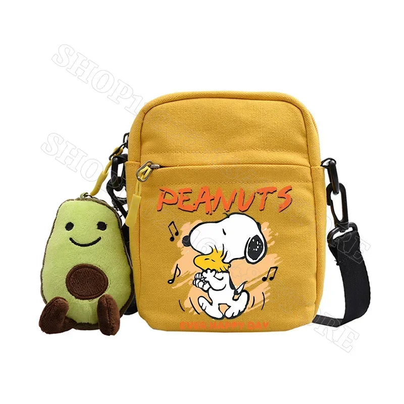 Snoopy Shoulder Bag Cute Snoopy Crossbody Avocado Schoolbag Girl Boy Cartoon Printed Satchel Messager Bag Kids Birthday Gift