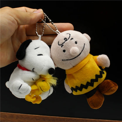 1piece high quality Snoopy and Charlie Brown Plush pendant toys Snoopy dog  KEY CHAIN animal dolls