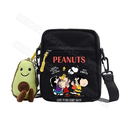 Snoopy Shoulder Bag Cute Snoopy Crossbody Avocado Schoolbag Girl Boy Cartoon Printed Satchel Messager Bag Kids Birthday Gift