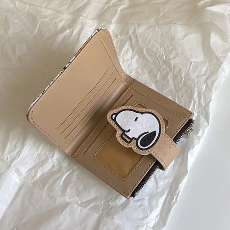 Snoopy Purse Anime Cartoon Short Coin Wallet High Value Cute Zipper Student  ID Holders Multi Slot Bag Women Men Birthday Gifts