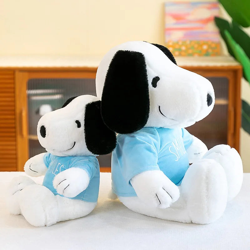 35-65cm Cute Snoopy Doll Big Ears Blue Sweater Dog Plush Toy Children's Doll Birthday Gift