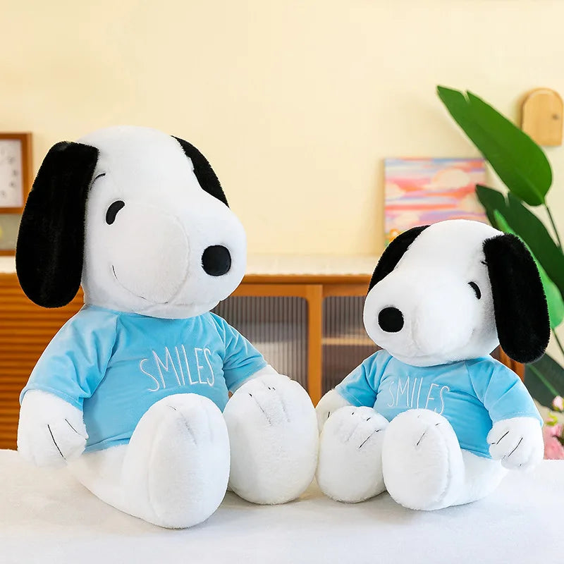 35-65cm Cute Snoopy Doll Big Ears Blue Sweater Dog Plush Toy Children's Doll Birthday Gift