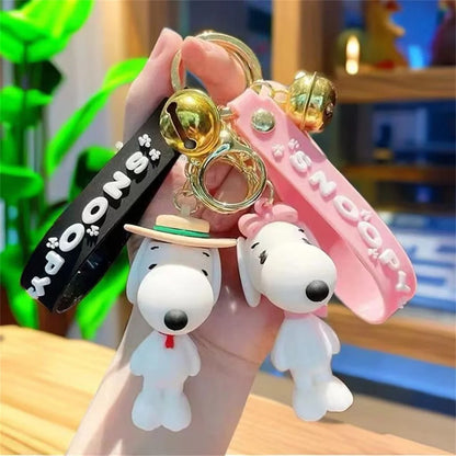 Miniso Cartoon Snoopy Keychain Charlie Doll Pendant Car Small Pendant Girl Mood Couple Small Gift Christmas