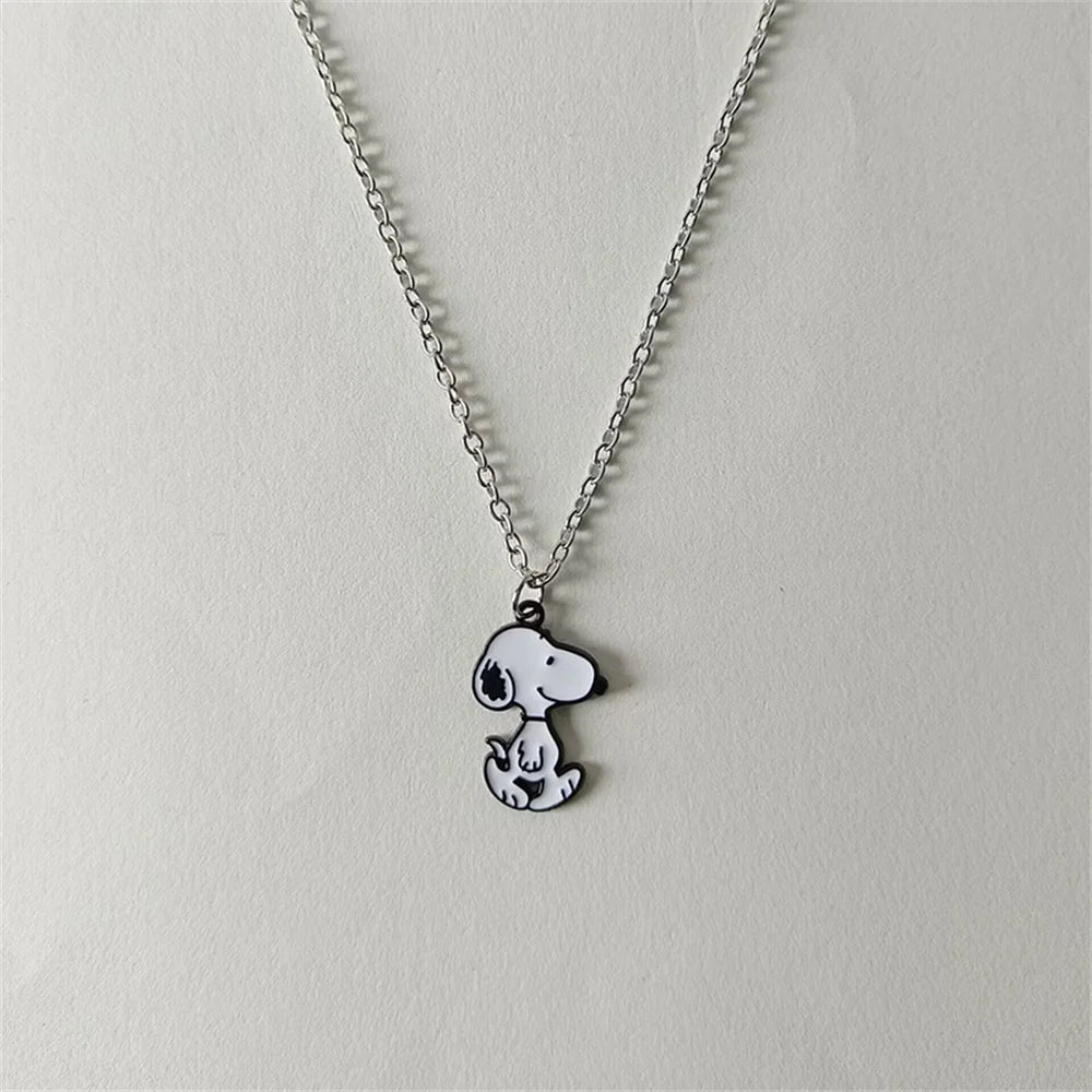 Snoopy Cartoon Kawaii Necklace Unisex Couple Best Friend Parent-Child Style Sweater Chain Children's Gift Creative Jewelry