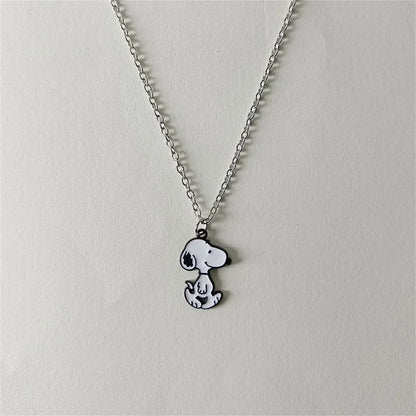 Snoopy Cartoon Kawaii Necklace Unisex Couple Best Friend Parent-Child Style Sweater Chain Children's Gift Creative Jewelry